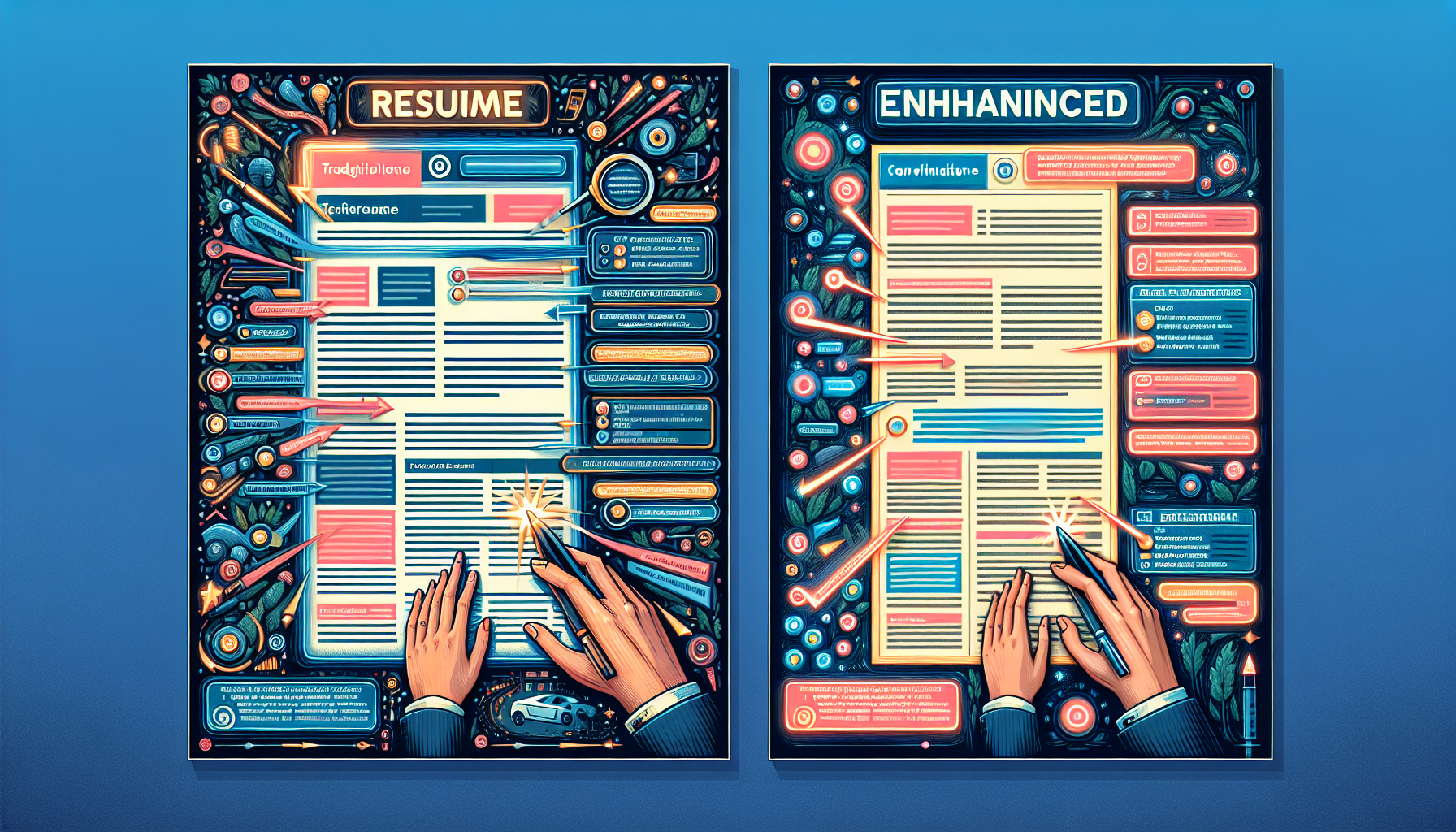 A visual representation of real-life examples of ChatGPT-enhanced resumes.